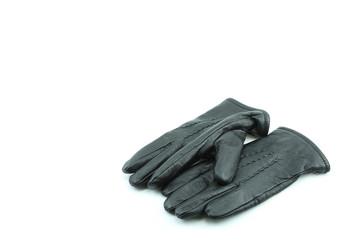 black gloves on white background