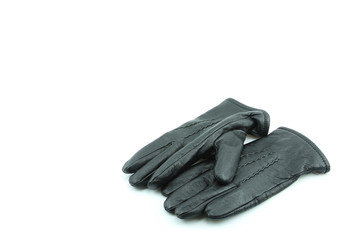 black gloves on white background