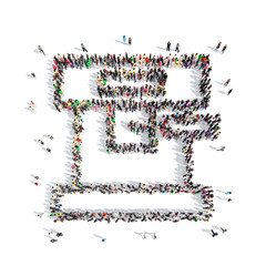 people in the shape of coffee machines.