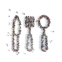 people in the shape of a table set