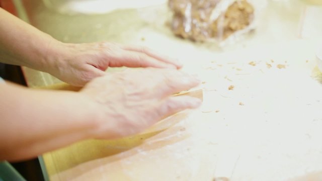Speculaas german cakes making - closeup - hd video