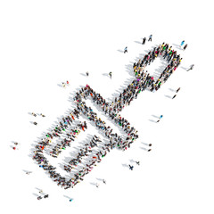 people in the shape of a screwdriver.