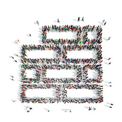 people in the shape of bricks.