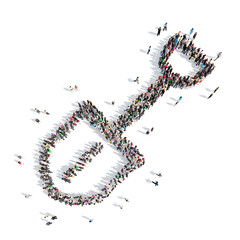  people in the shape of a shovel.