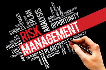 Risk management word cloud, business concept