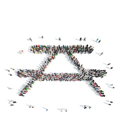 people in the shape of a sports simulator.