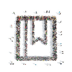 people in the shape of abstract symbols.