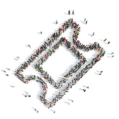 people in the shape of abstract symbols.