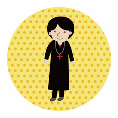 pastor and nun theme elements vector,eps