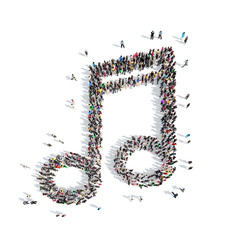  people in the shape of notes.