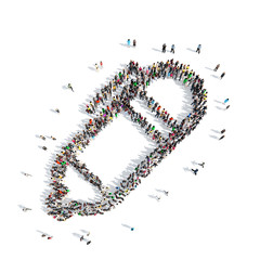 people in the form of a pencil.