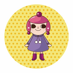 lady girl cartoon theme elements
