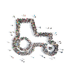 people in the shape of  tractor.