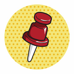 stationary pushpin theme elements vector,eps