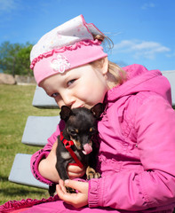 Girl with chihuahua