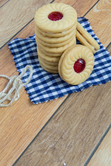 Homemade cookies filled with cranberry jam