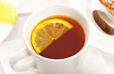 delicious tea with lemon