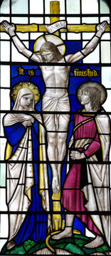 Jesus Christ crucified (stained glass)