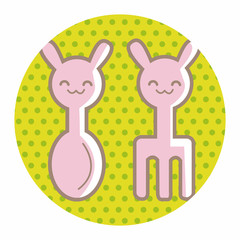 baby spoon and fork theme elements
