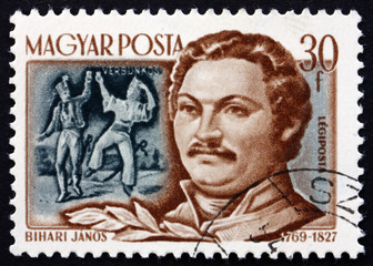 Postage stamp Hungary 1953 Janos Bihari, Hungarian Romani Violin