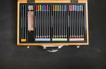 beautiful pencil box with many colours