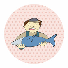 fisherman cartoon theme elements
