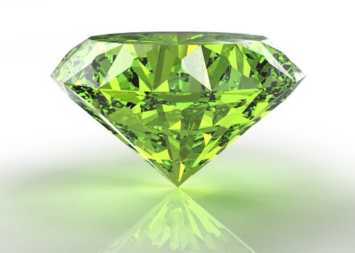 perfect emerald  isolated on a white background