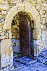 Fototapeta na wymiar Kales Fort in Lerapetra Doorway Painting