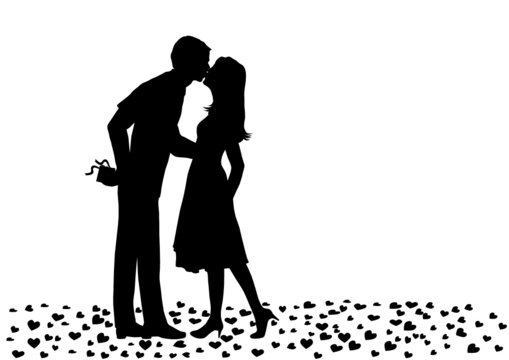 Couple kissing , vector file