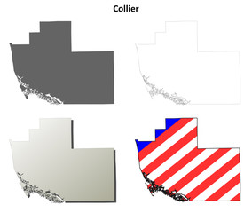 Collier County (Florida) outline map set