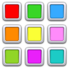 Square blank icons in flat style with shadows