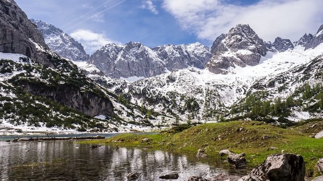 Seebensee mit Sonnenspitze, Schartenkopf und vorderem Drachenkopf