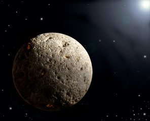 Fototapeta premium Little planet. Photo collage small planet in space.