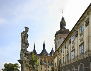 Barborska Street in Kutna Hora. Czech Republic