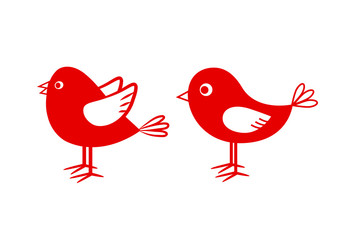 Bird icons on white background