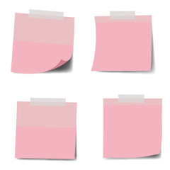 Set of different vector note papers