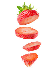 strawberry slices isolated on the white background - 85003262