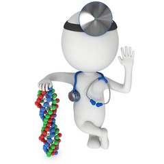 Doctor with DNA chain