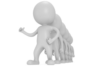 Leader showing thumbs up