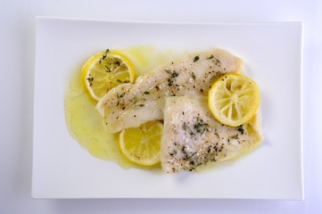 fish in olive oil, lemon, 