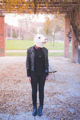 rabbit mask woman