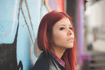 young beautiful red hair venezuelan woman lifestyle