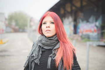 young beautiful red hair venezuelan woman lifestyle