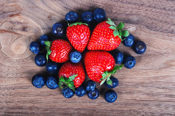 Strawberries and blueberries