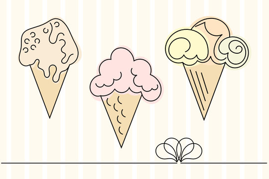 ice cream doodle icons
