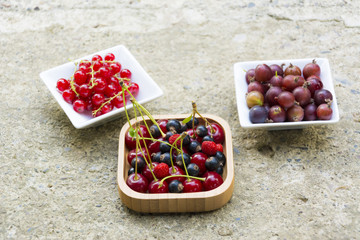 Fruits in bowls 
