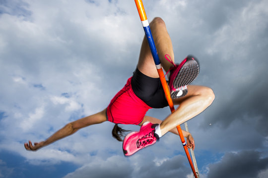 Hochspringerin in der Leichtathletik