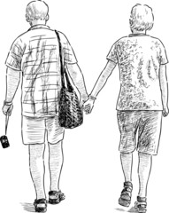 elderly couple on the stroll