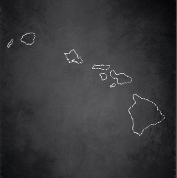 Hawaii map blackboard chalkboard vector