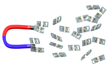 Fototapeta premium dollars and magnet